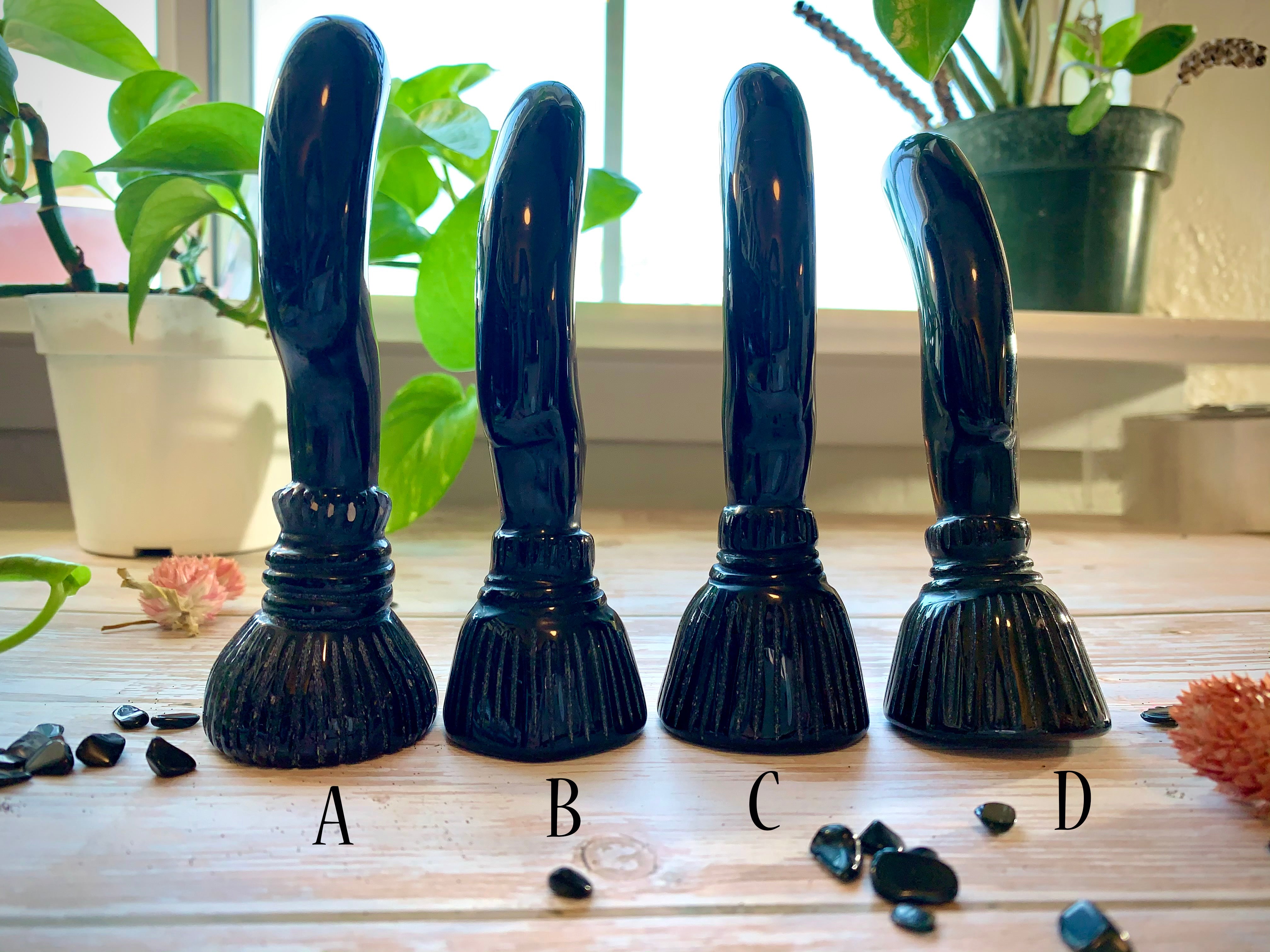 Black OBSIDIAN Witch Brooms