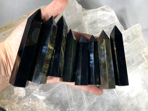 Gold Sheen Black Obsidian Towers