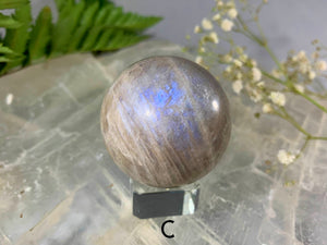 Rare Blue Moonstone Spheres